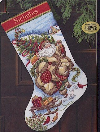 Santa's Journey Stocking - Cross Stitch Kit
