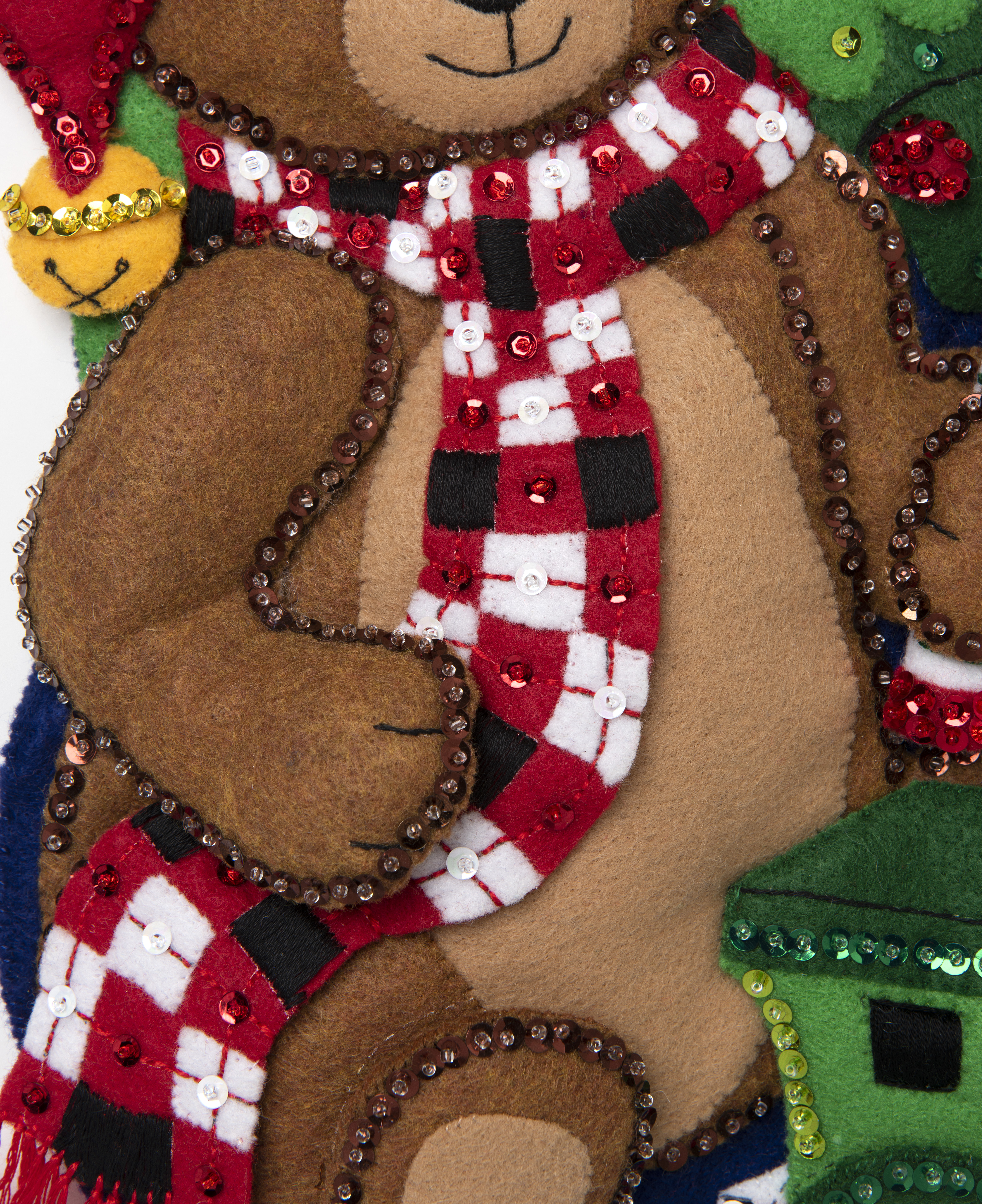 Teddy Bear Christmas Stocking - Felt Applique Kit