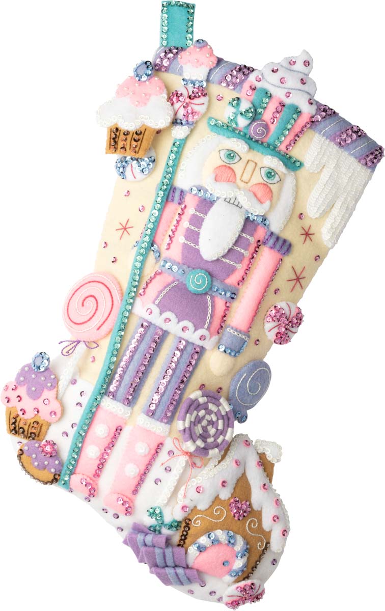 Nutcracker Sweet Christmas Stocking - Felt Applique kit