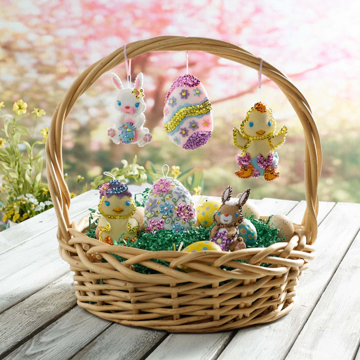 Oversized Easter Egg Ornaments - Felt Applique Kit