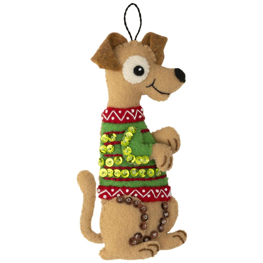 Dogs In Ugly Sweaters Ornaments - Felt Applique Kit