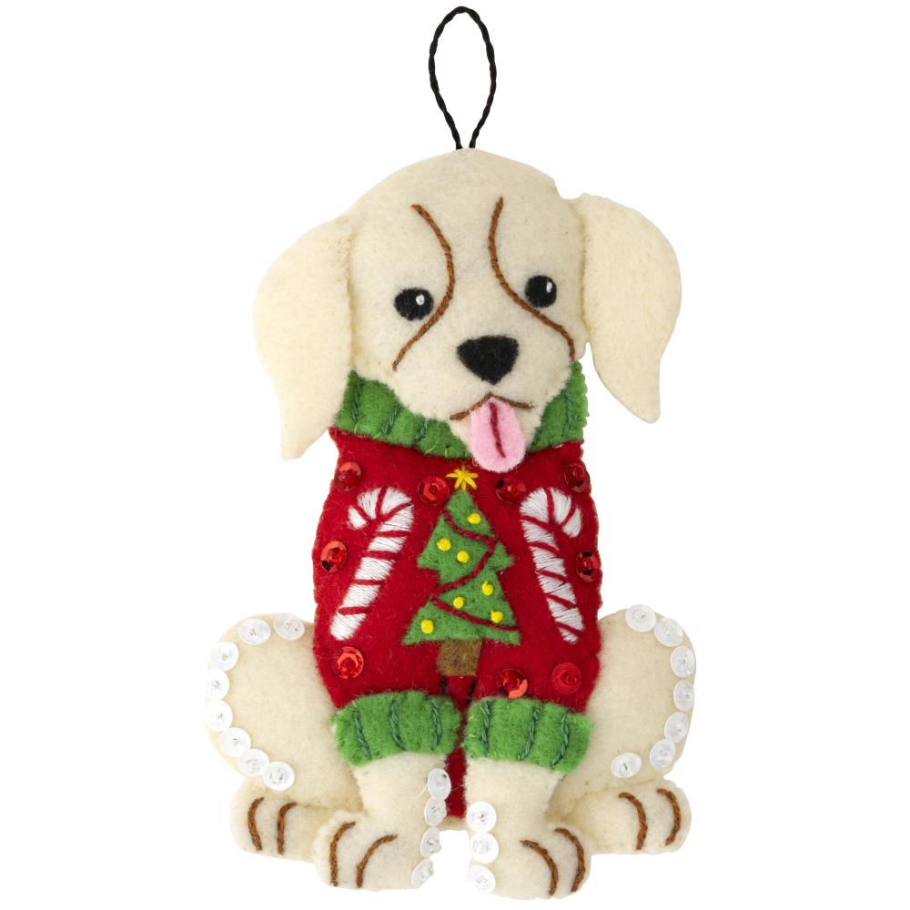 Dogs In Ugly Sweaters Ornaments - Felt Applique Kit