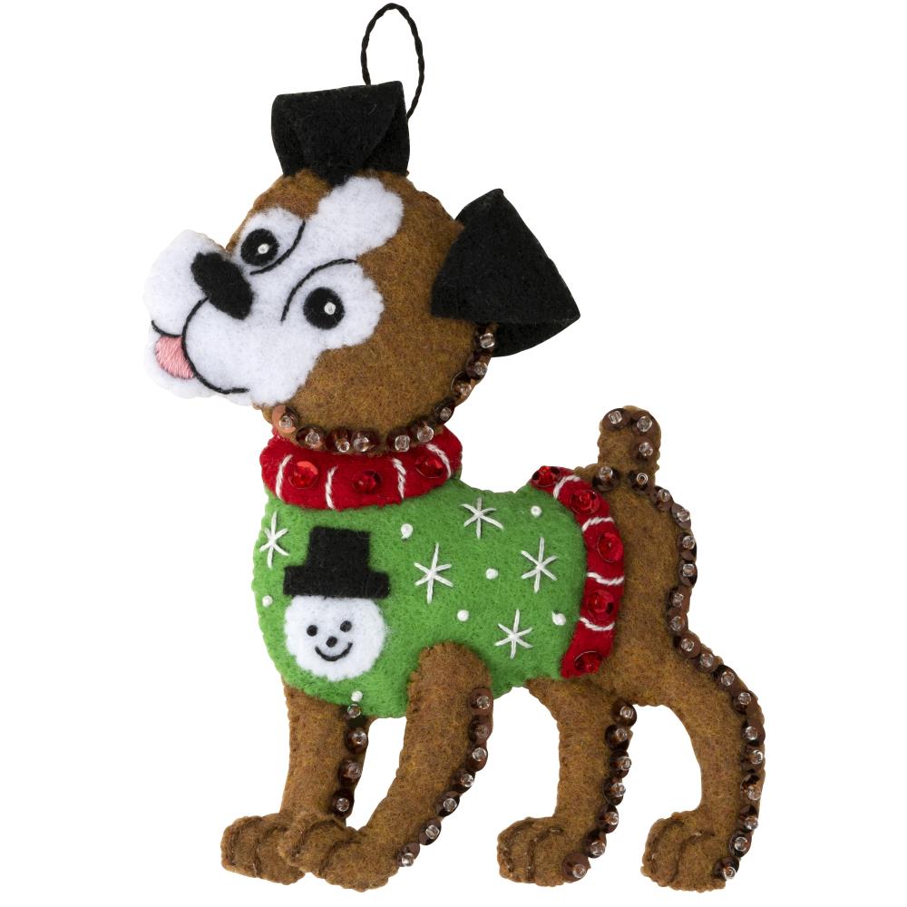 Dogs In Ugly Sweaters Ornaments - Felt Applique Kit