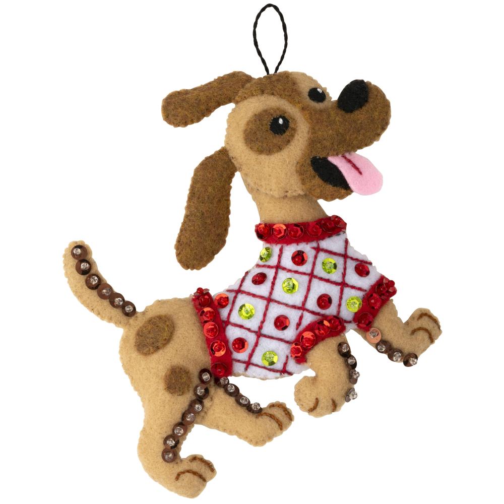 Dogs In Ugly Sweaters Ornaments - Felt Applique Kit