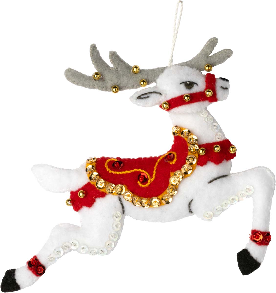 Festive Reindeer Christmas Ornaments - Felt Applique Kit