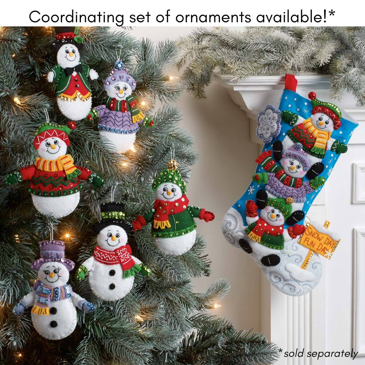 Snow Much Fun - Christmas Stocking - Felt Applique Kit