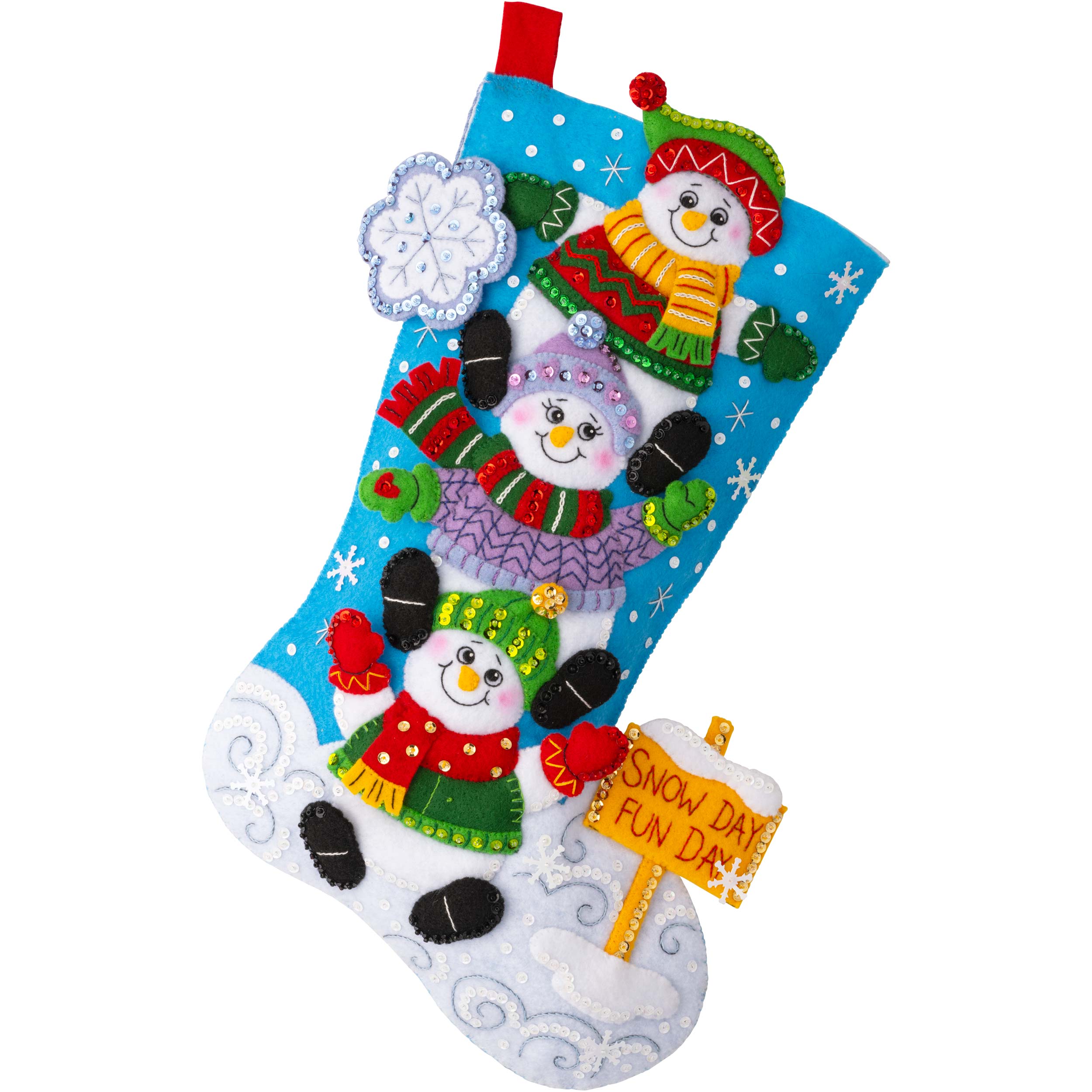 Snow Much Fun - Christmas Stocking - Felt Applique Kit
