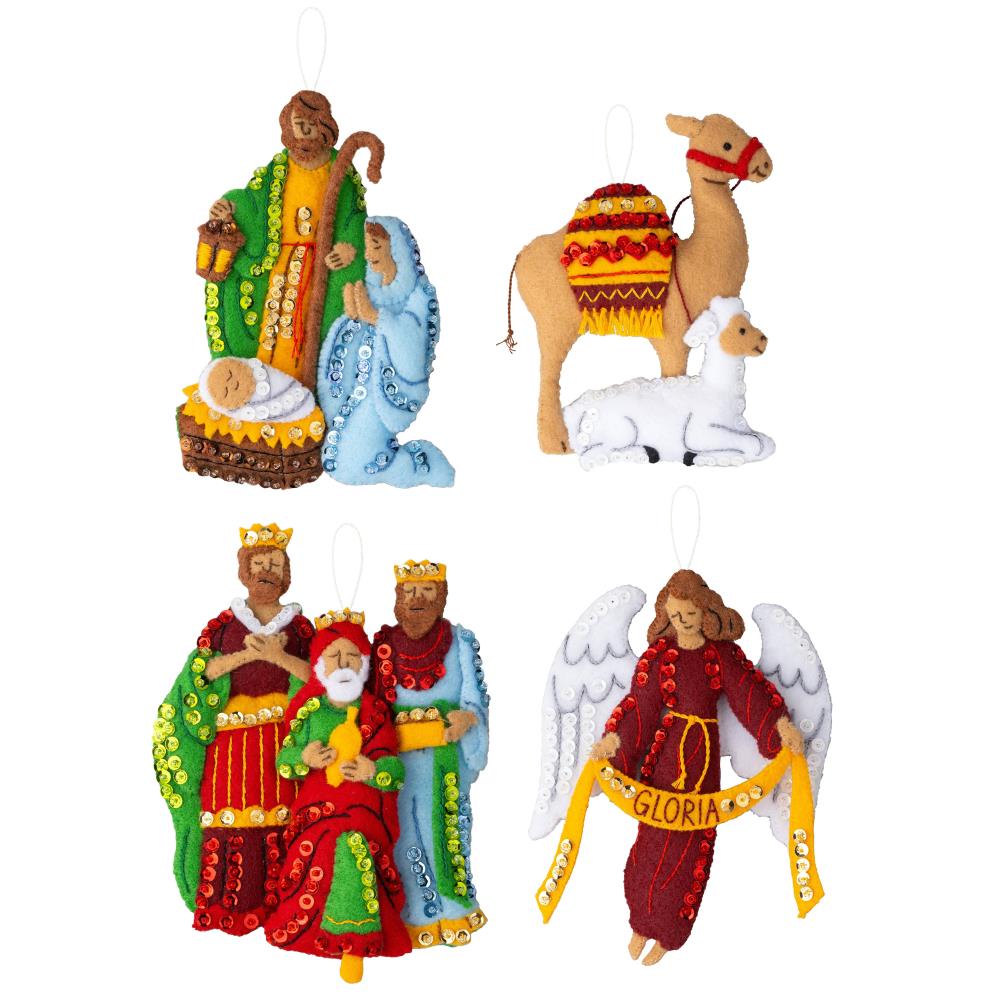 Silent Night - Christmas Ornaments - Felt Applique Kit
