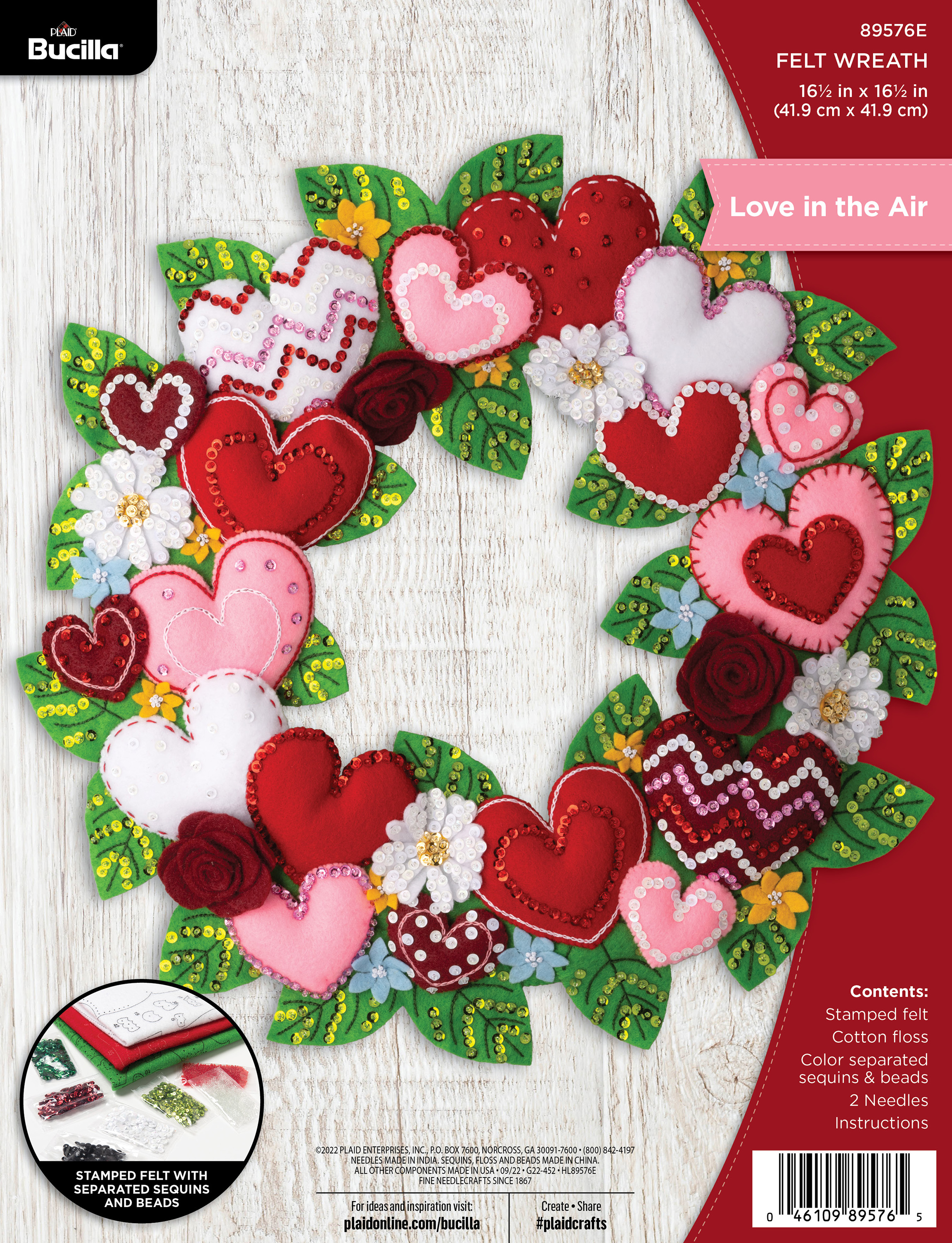 Love In The Air - Wreath - Felt Applique Kit