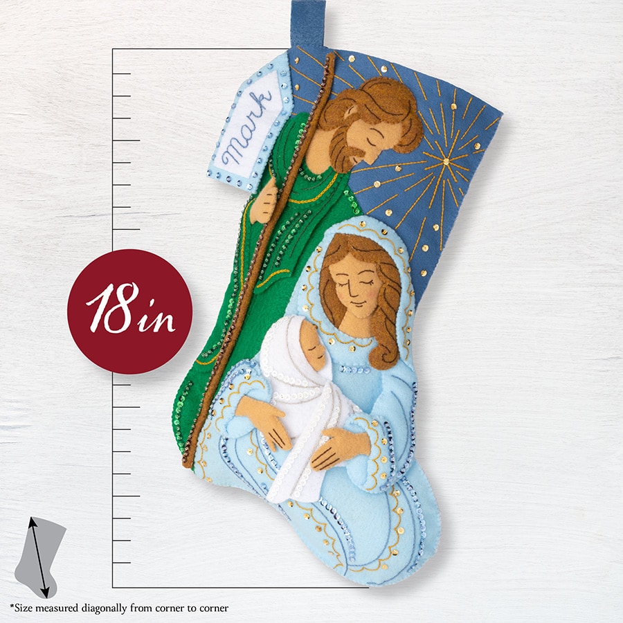 Peaceful Nativity - Christmas Stocking - Felt Applique Kit