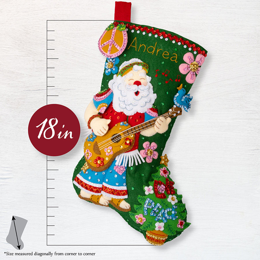 Peace and Love - Stocking - Felt Applique Kit
