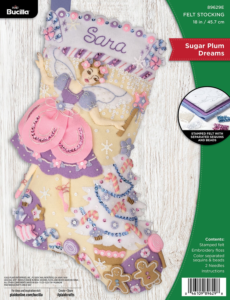 Sugar Plum Dreams - Stocking - Felt Applique Kit