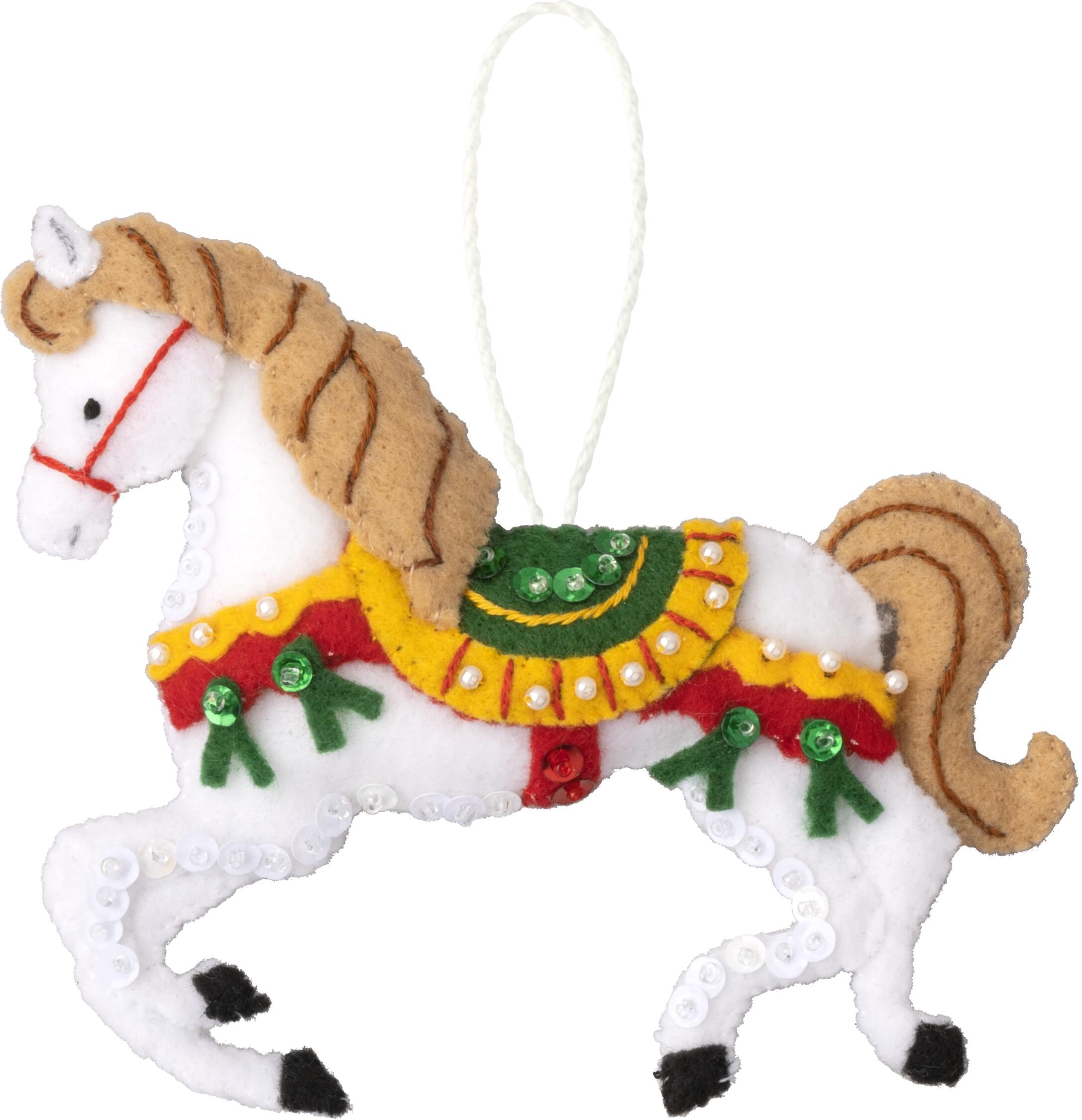 Holiday Horses - Christmas Felt Applique Kit