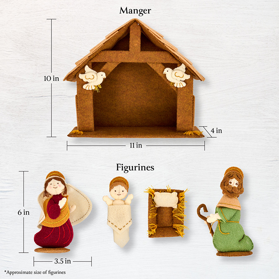 Holy Family Set of 5 -  Felt Applique Kit