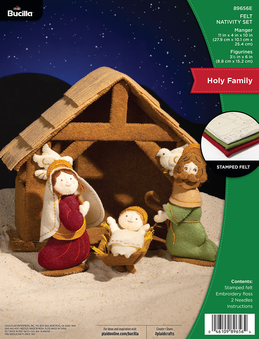 Holy Family Set of 5 -  Felt Applique Kit