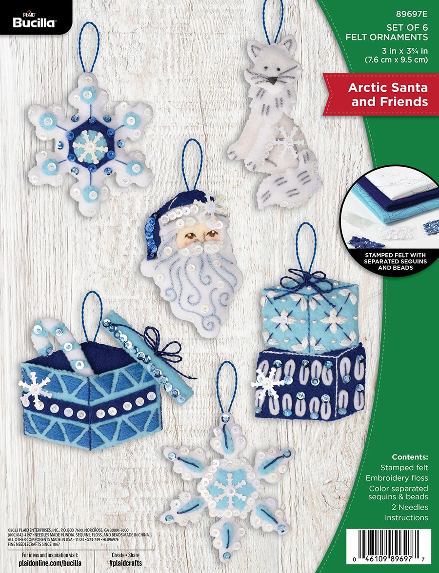 Arctic Santa and Friends - Ornament - Felt Applique Kit