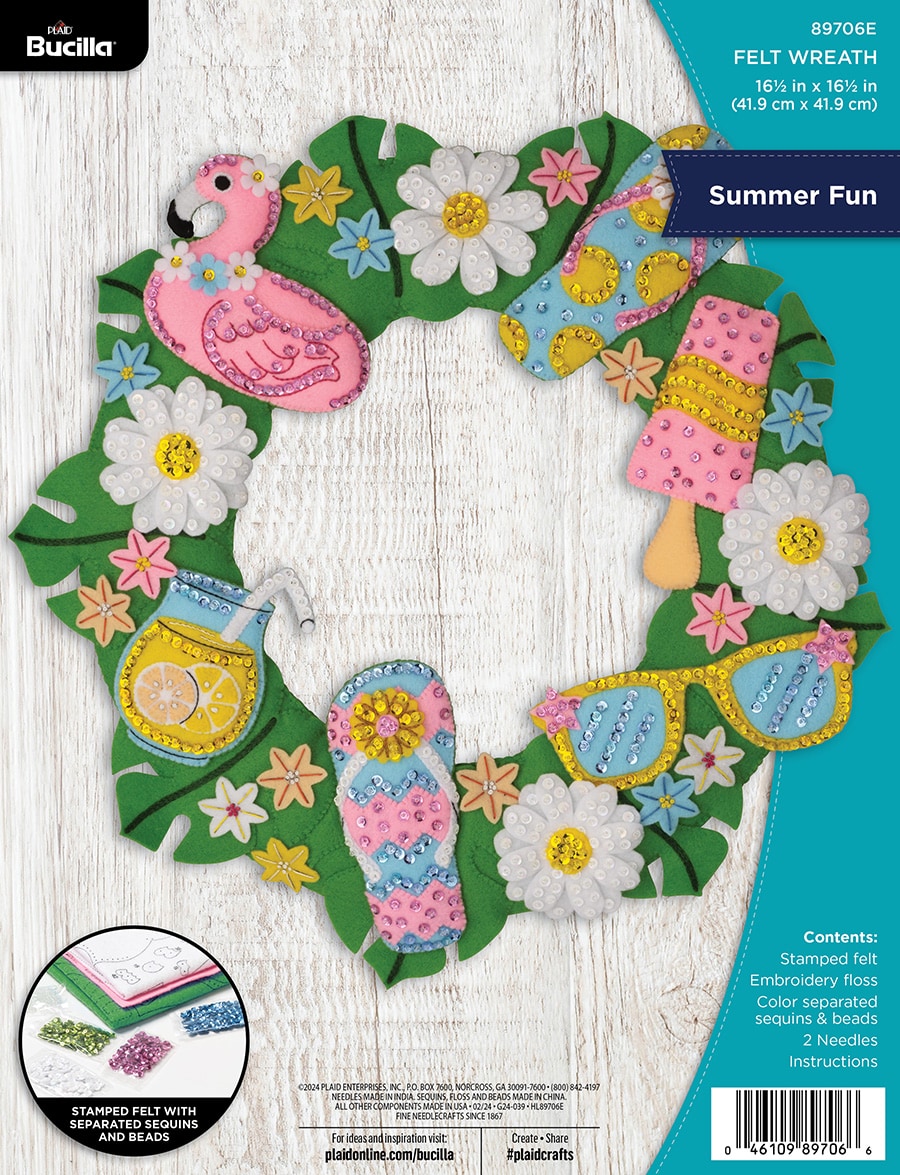 Summer Fun Wreath - Felt Applique Kit