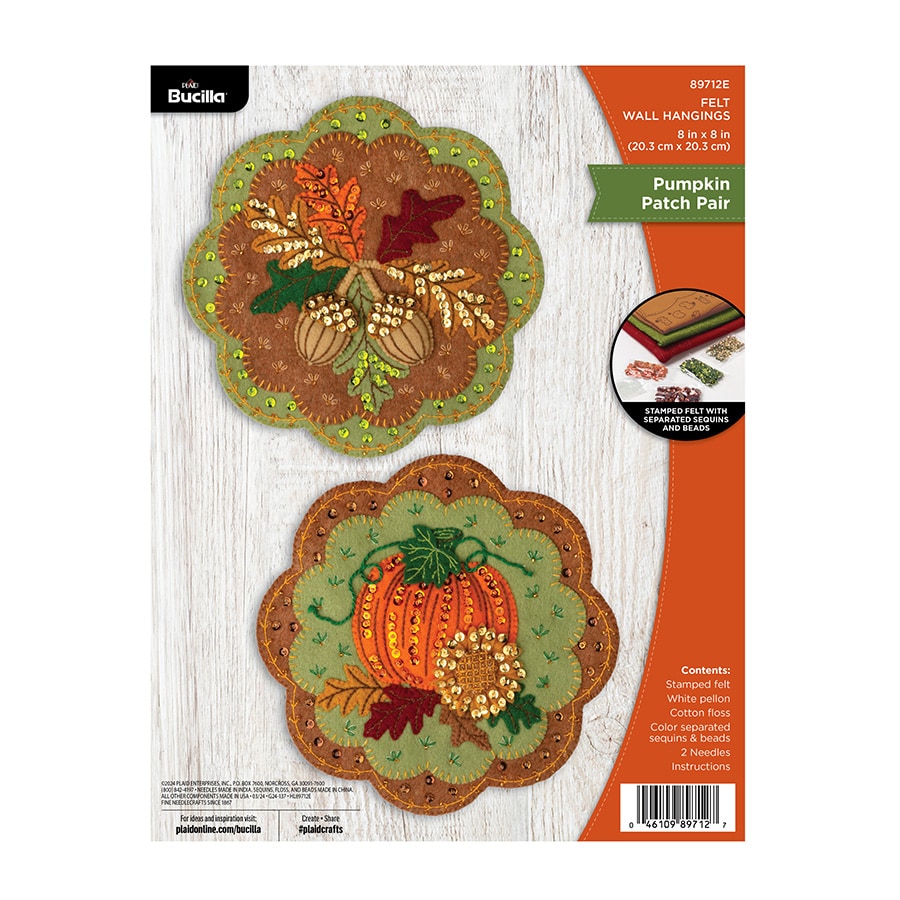 Pumpkin Patch Pair - Felt Applique Kit
