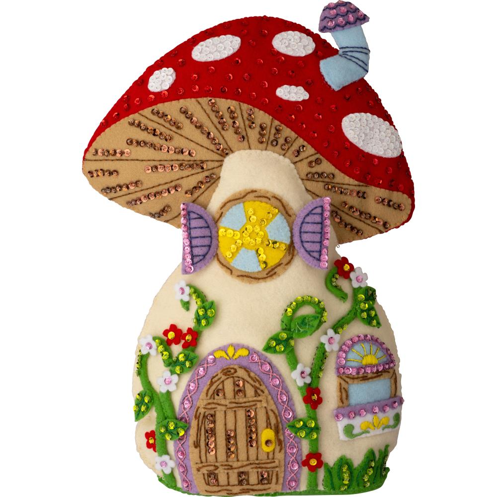 Mushroom Manor - Felt Door Stopper Applique Kit