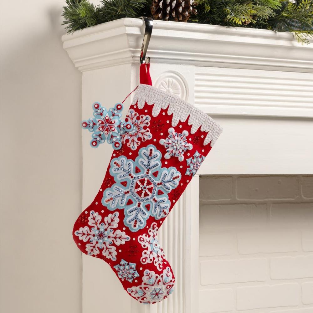 Frosty Flurries - Christmas Stocking Felt Applique Kit