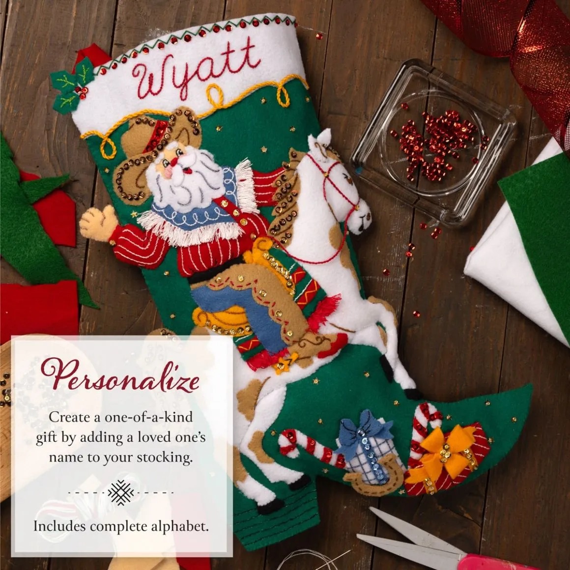 Howdy Stocking - Christmas Felt Applique Kit