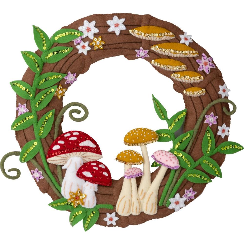 Mushroom Magic - Felt Wreath Applique Kit