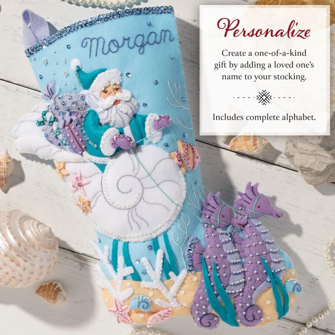 Santa's Sea Life - Christmas Stocking Felt Applique Kit