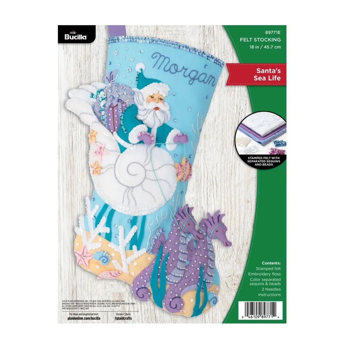 Santa's Sea Life - Christmas Stocking Felt Applique Kit