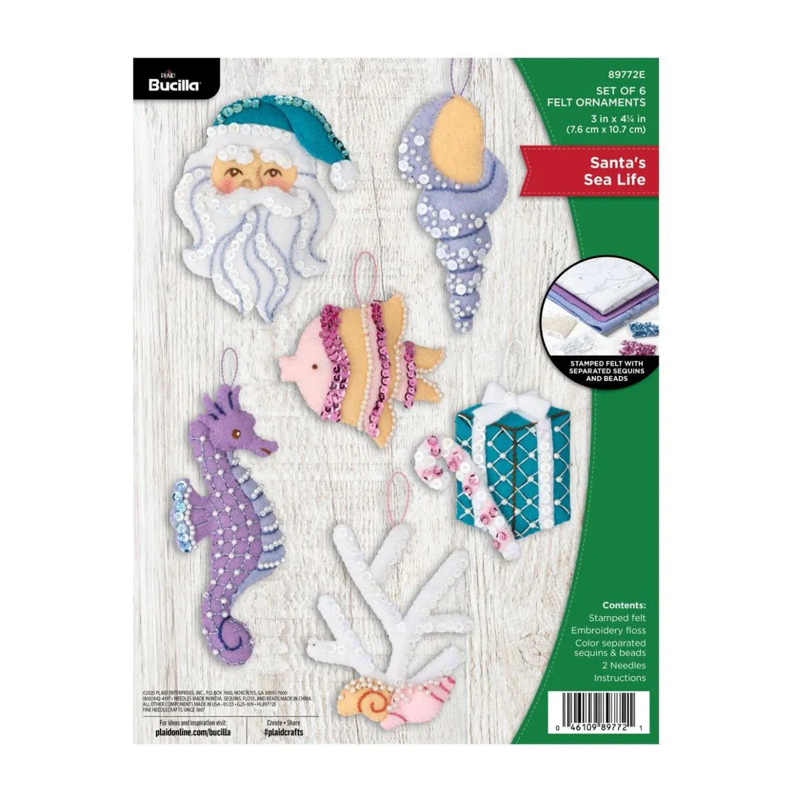 Santa's Sea Life - Christmas Ornaments Applique Kit