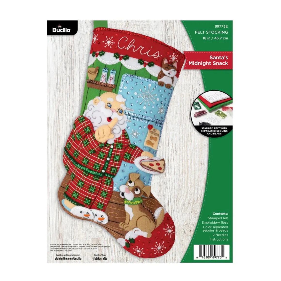 Santa's Midnight Snack - Christmas Stocking Applique Kit