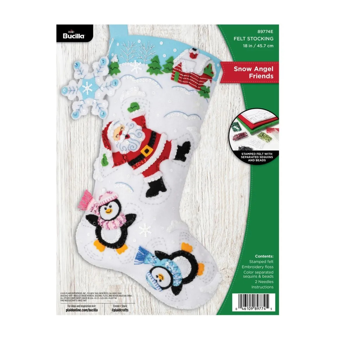Snow Angel Friends - Christmas Stocking Applique Kit