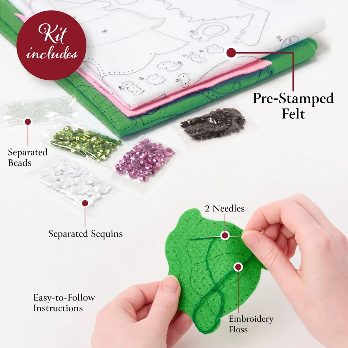 Newlywed Keepsake Ornaments - Felt Christmas Applique Kit