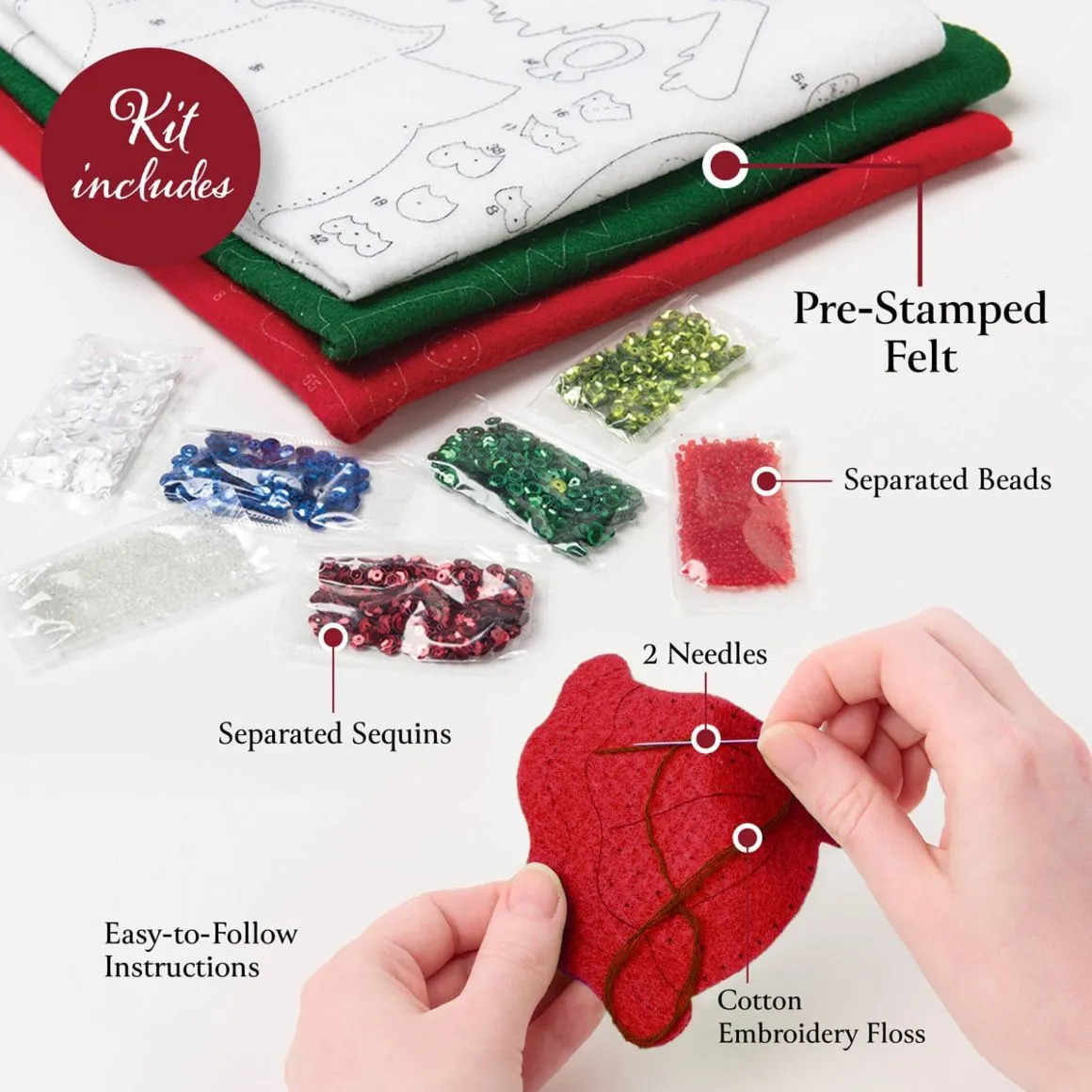 Jolly Gingerbread Snowman - Christmas Ornament Felt Kit