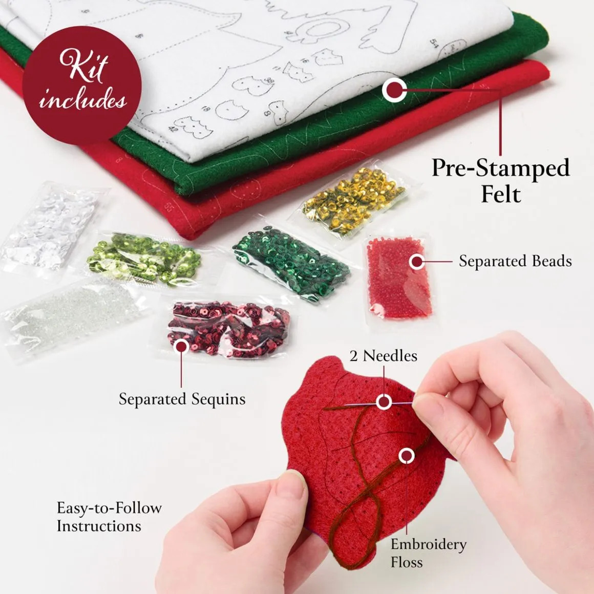 Santa's Festive Frolic - Christmas Stocking Applique Kit