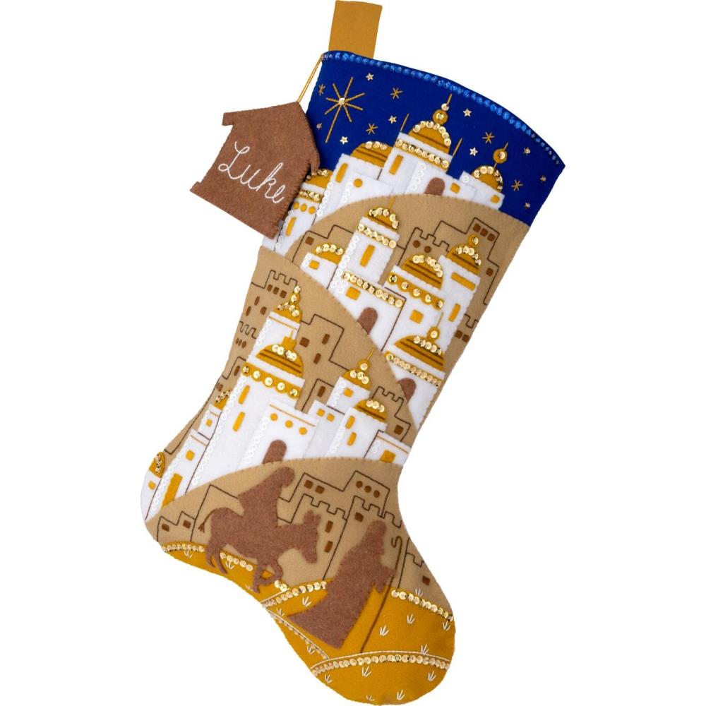 Sacred Night - Christmas Stocking Felt Applique Kit