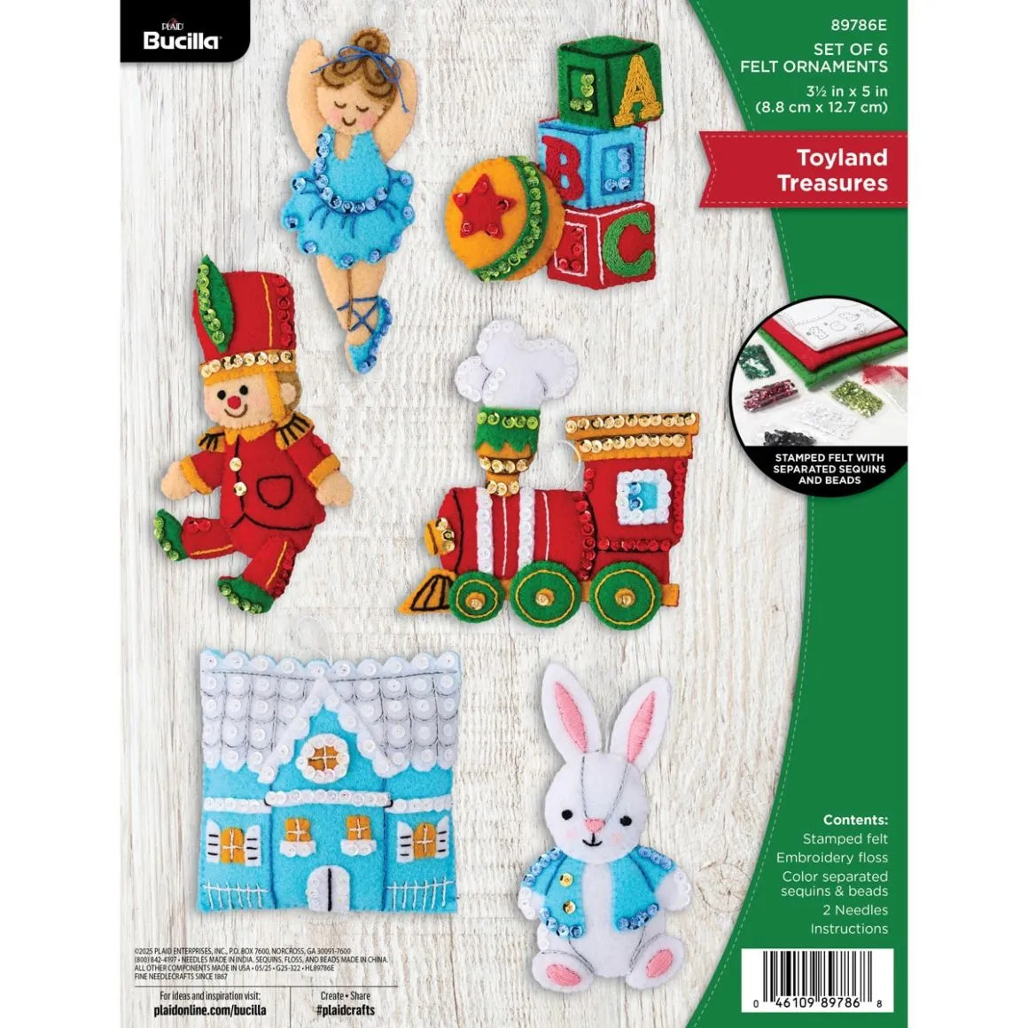 Toyland Treasures - Christmas Ornament Felt Kit