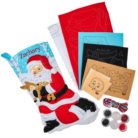 First Noel - Christmas Stocking Felt Applique Kit, different perspective #1, zoomed in. Select this picture to zoom back out.
