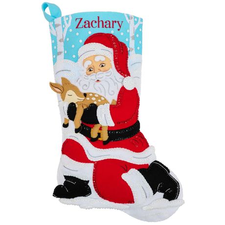 First Noel - Christmas Stocking Felt Applique Kit, zoomed in. Select this picture to zoom back out.