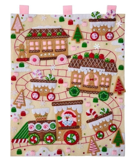 Sweet Treats Express - Christmas Hanging Felt Applique Kit, zoomed in. Select this picture to zoom back out.