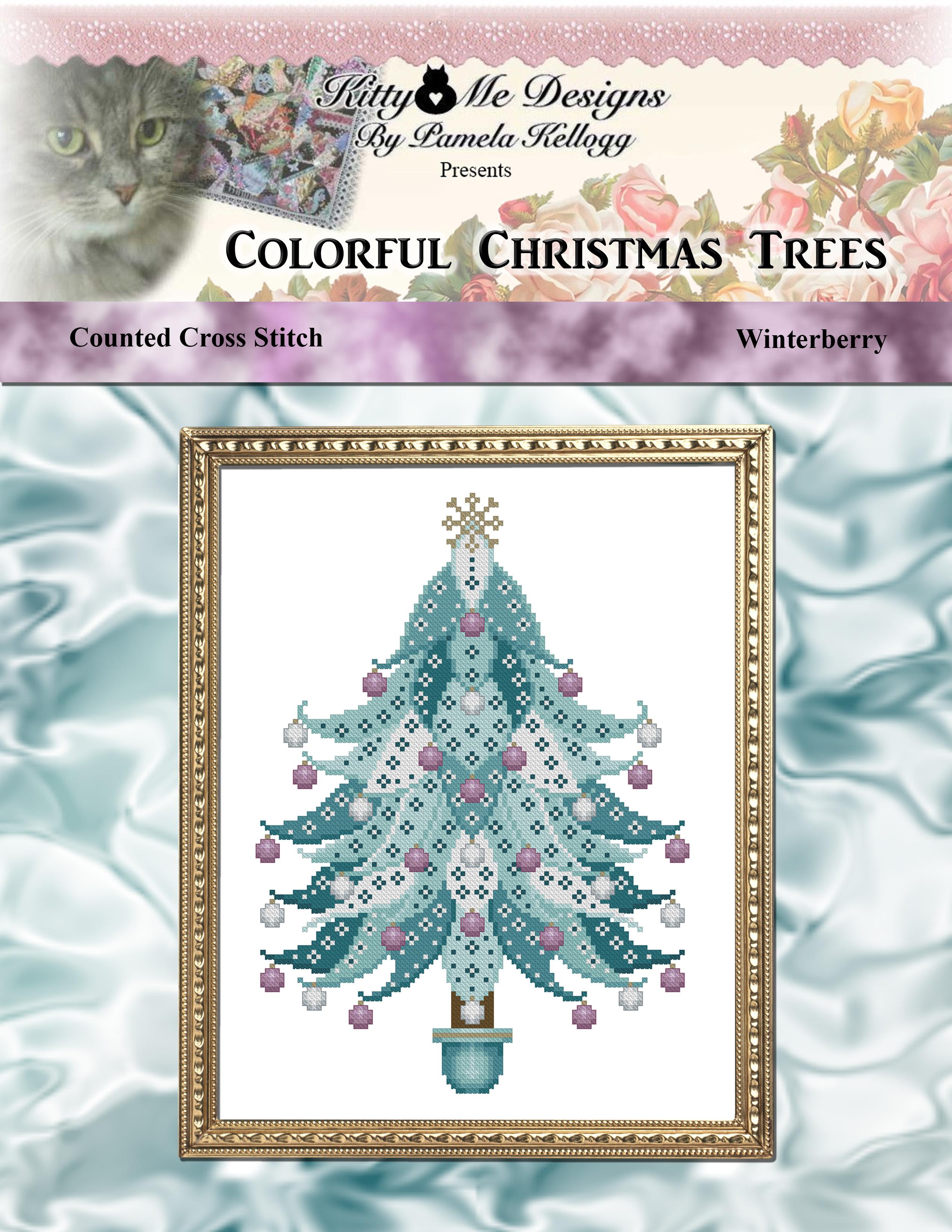 Colorful Christmas Trees - Winterberry - Cross Stitch