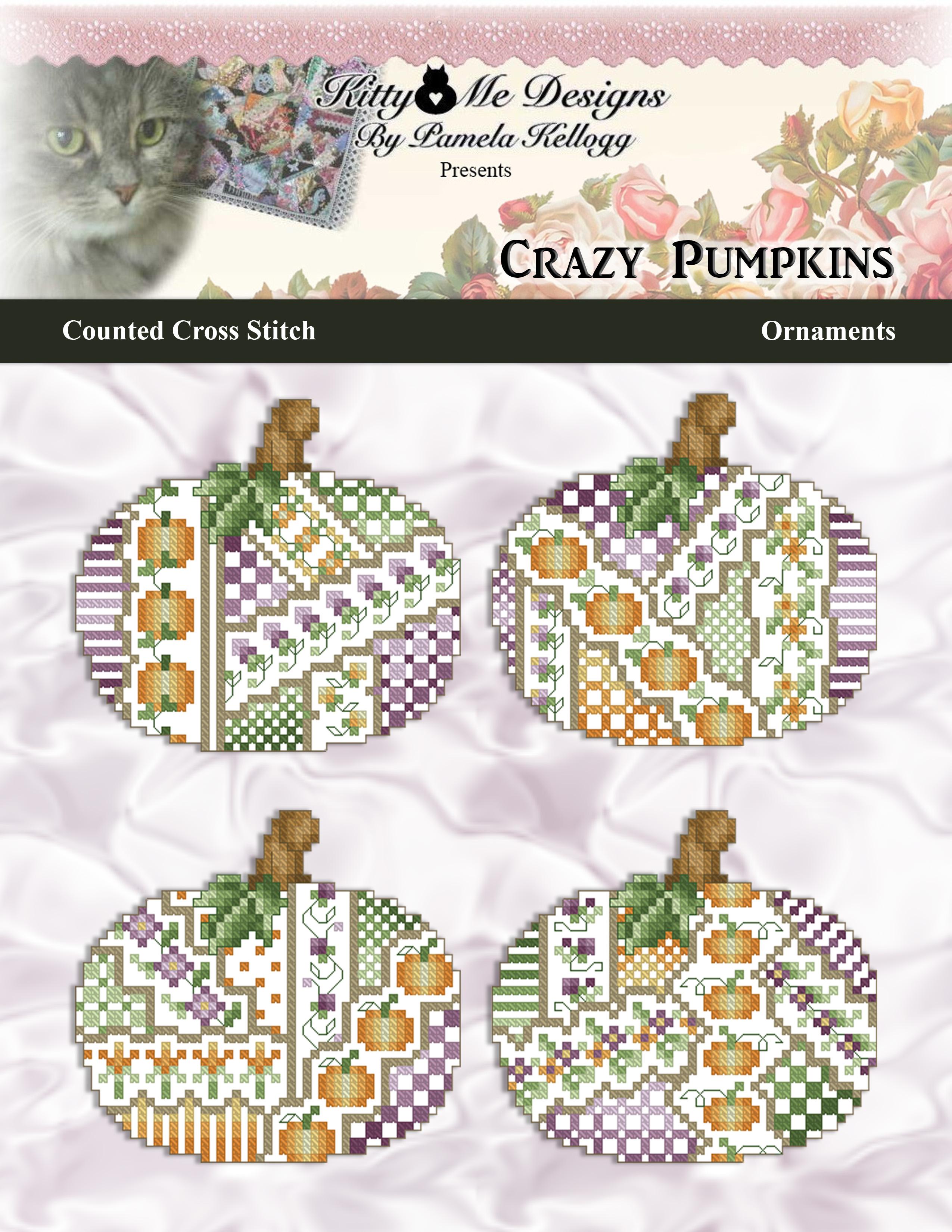 Crazy Pumpkins Ornaments - Cross Stitch Pattern
