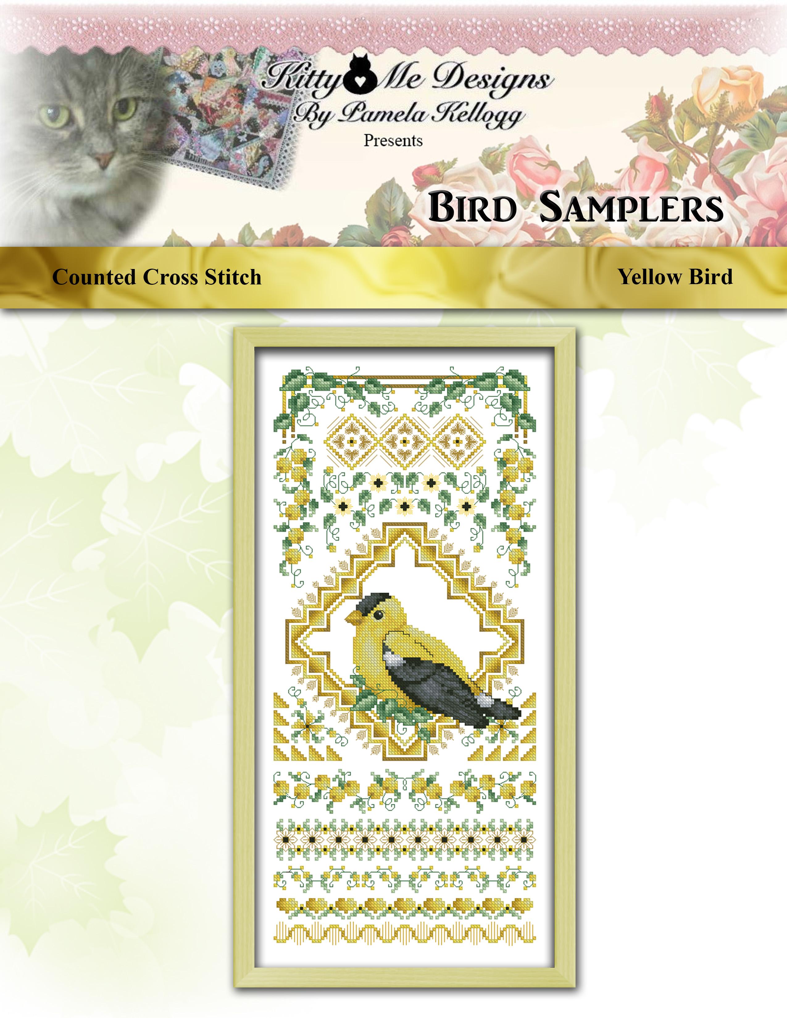 Bird Samplers - Yellow Bird - Cross Stitch Pattern
