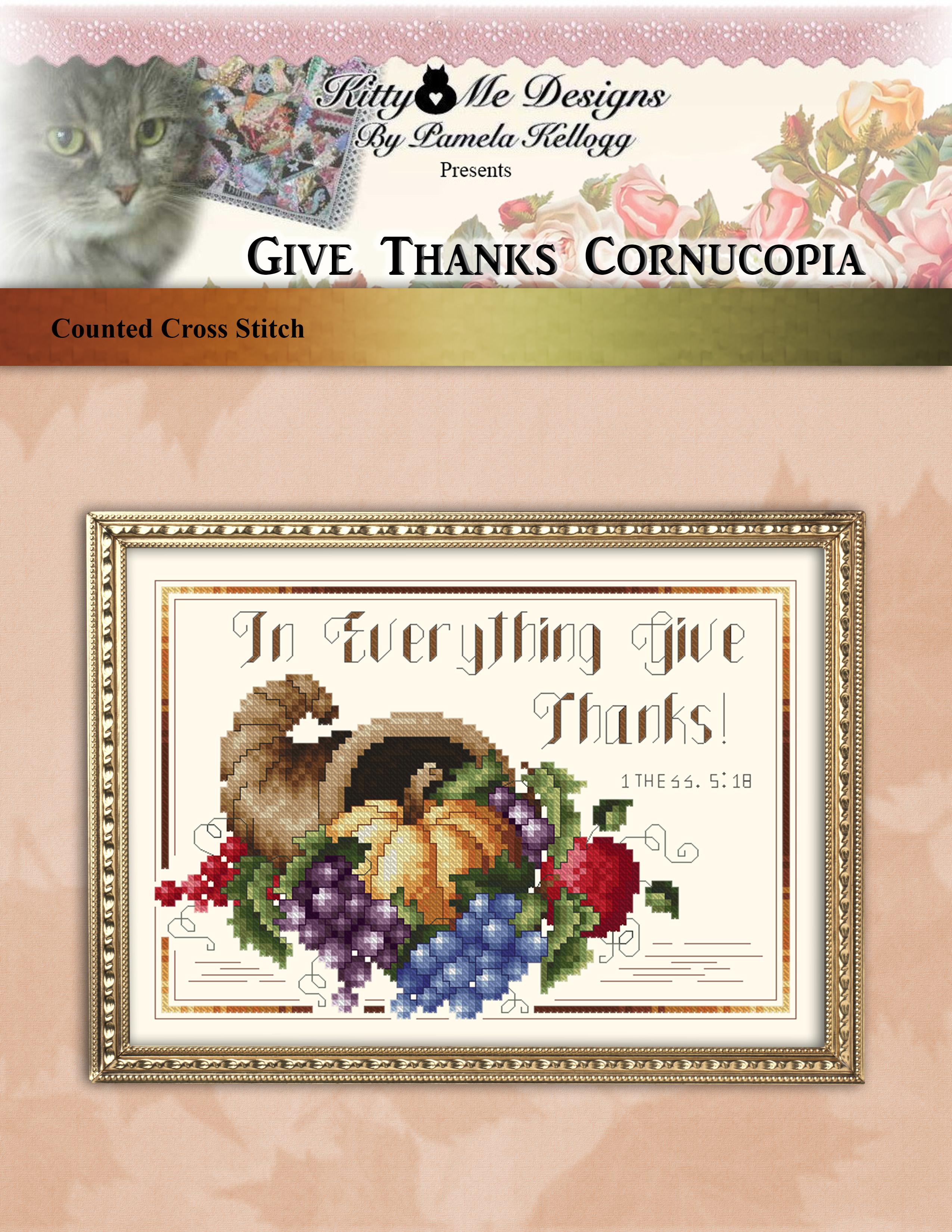 Give Thanks Cornucopia - Cross Stitch Pattern