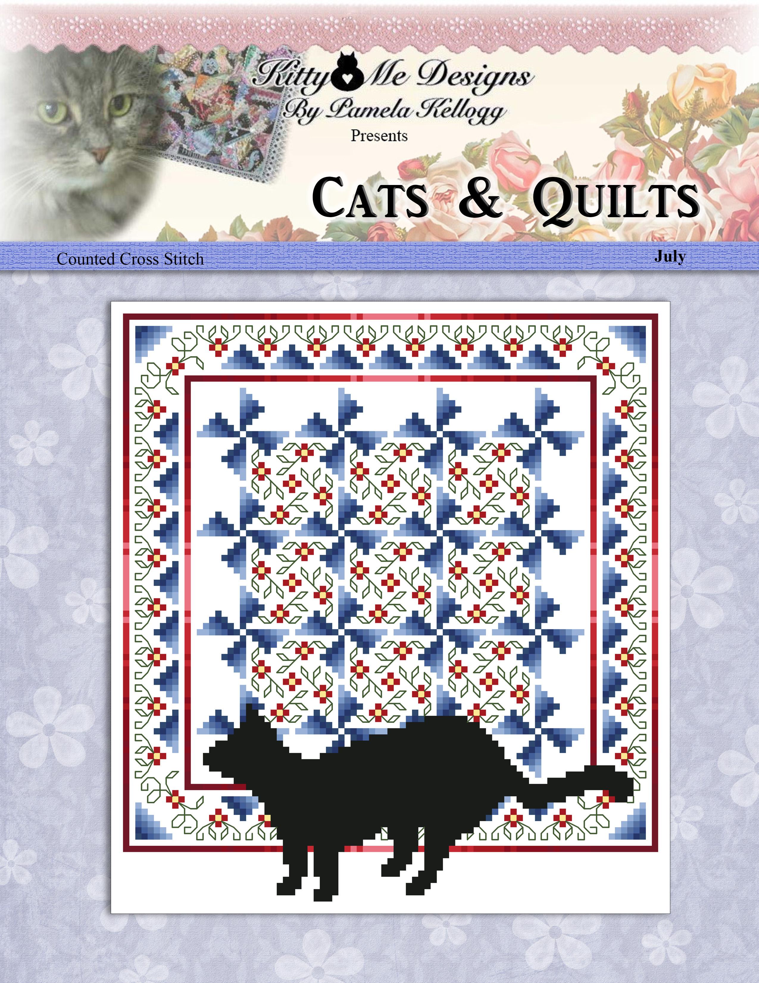 Cats & Quilts - July - Cross Stitch Pattern