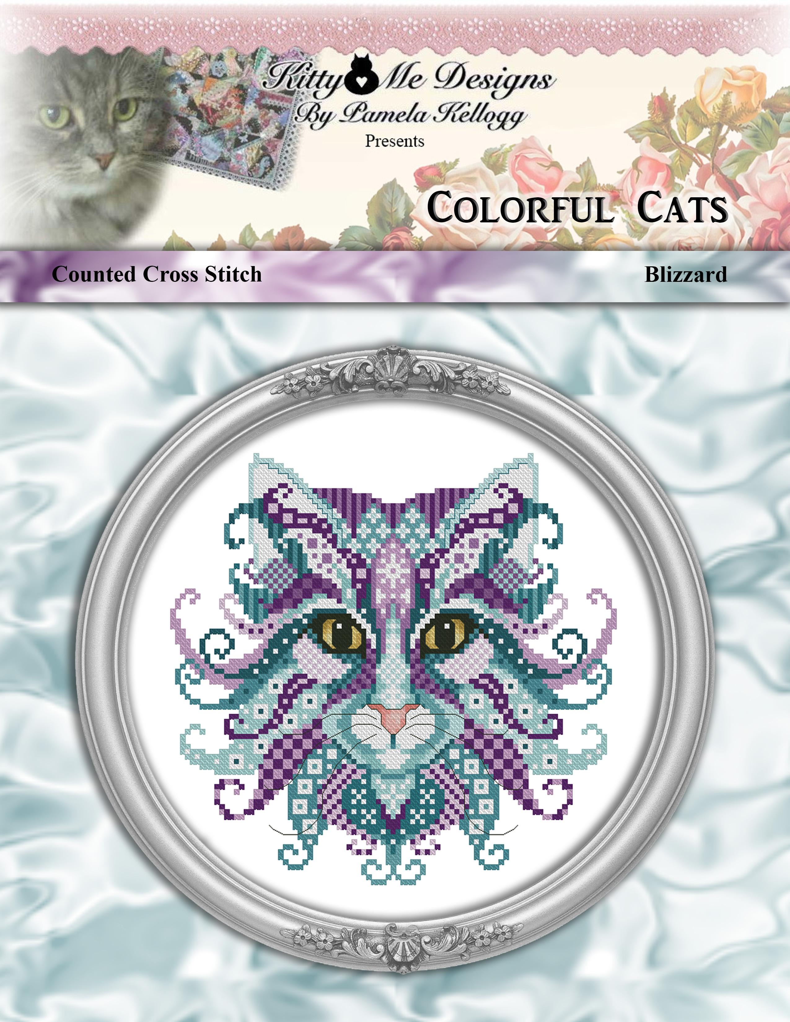 Colorful Cats - Blizzard - Cross Stitch Pattern