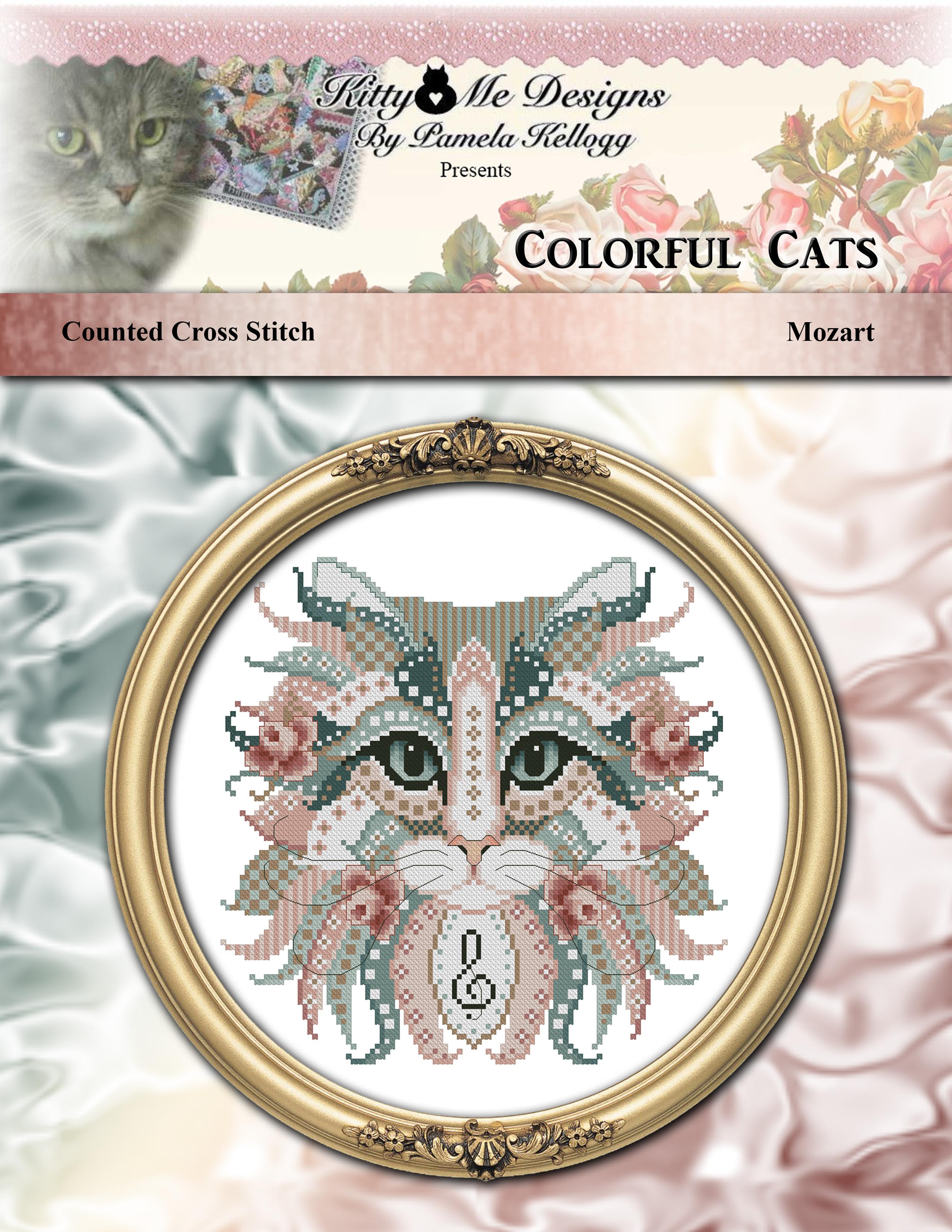 Colorful Cats - Mozart - Cross Stitch Pattern