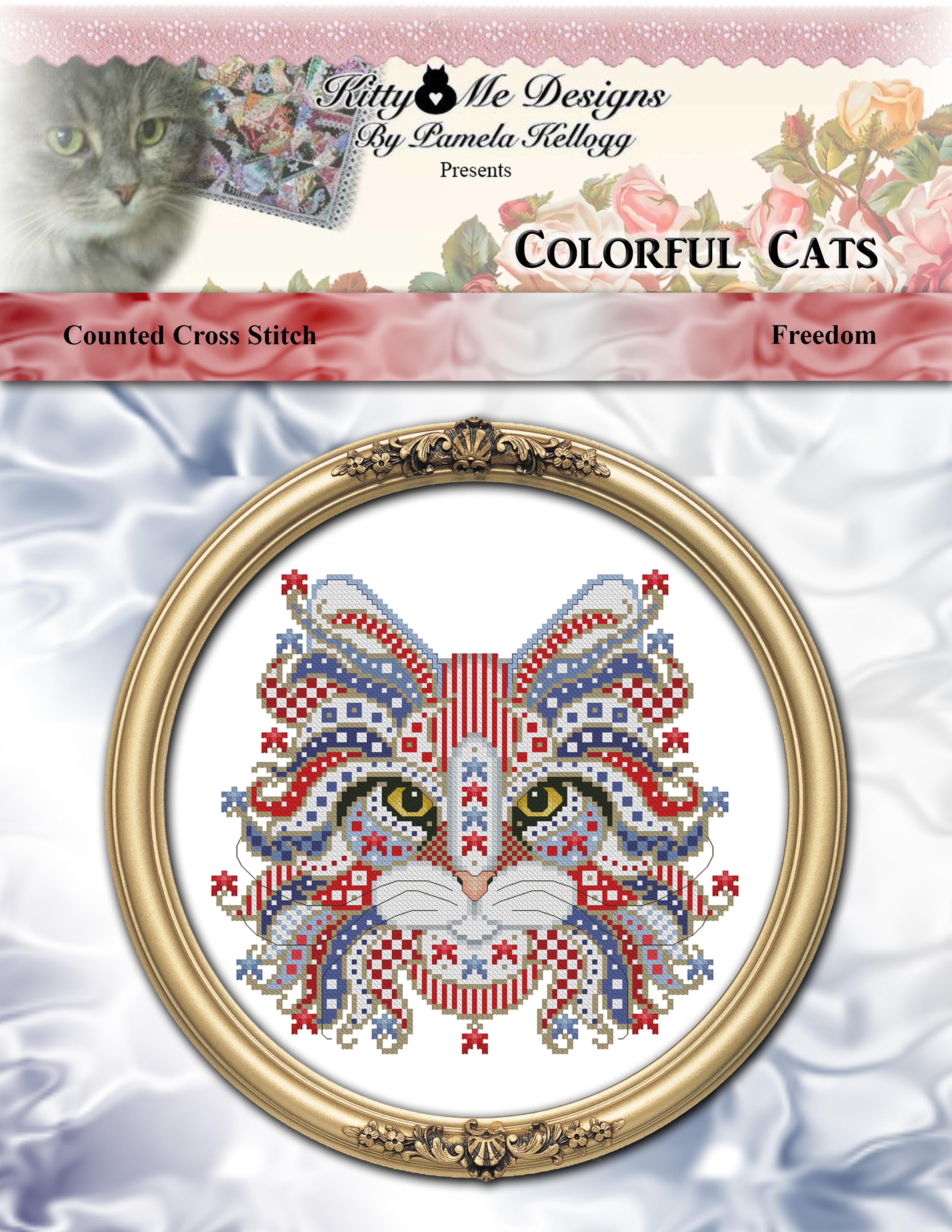Colorful Cats - Freedom - Cross Stitch Pattern