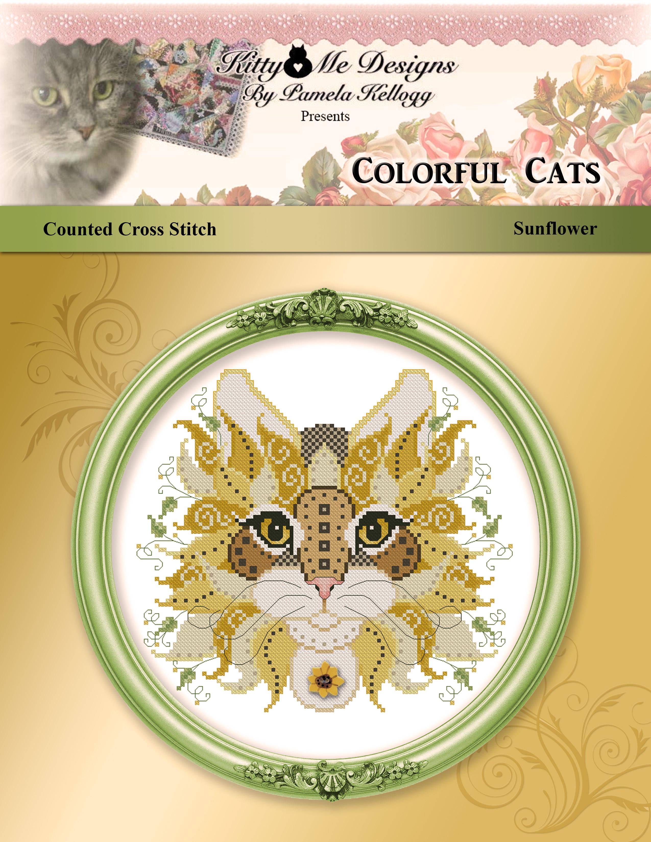 Colorful Cats - Sunflower - Cross Stitch Pattern
