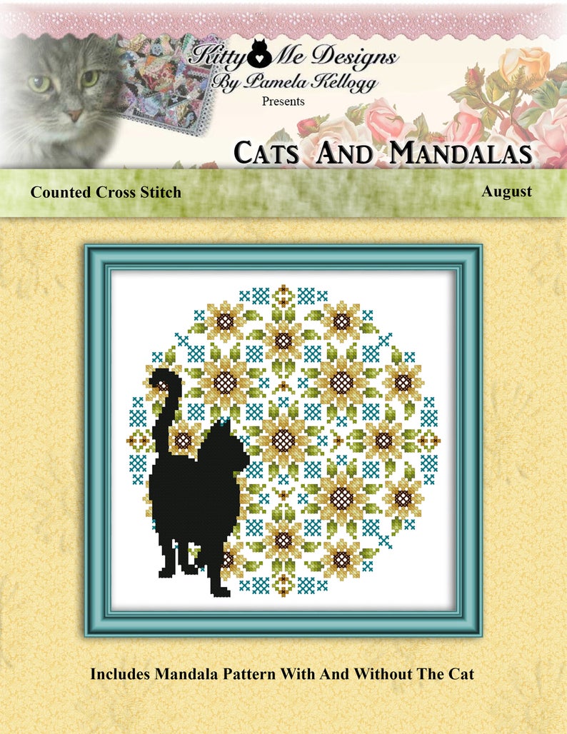 Colorful Cats - Cats And Mandalas August - Pattern