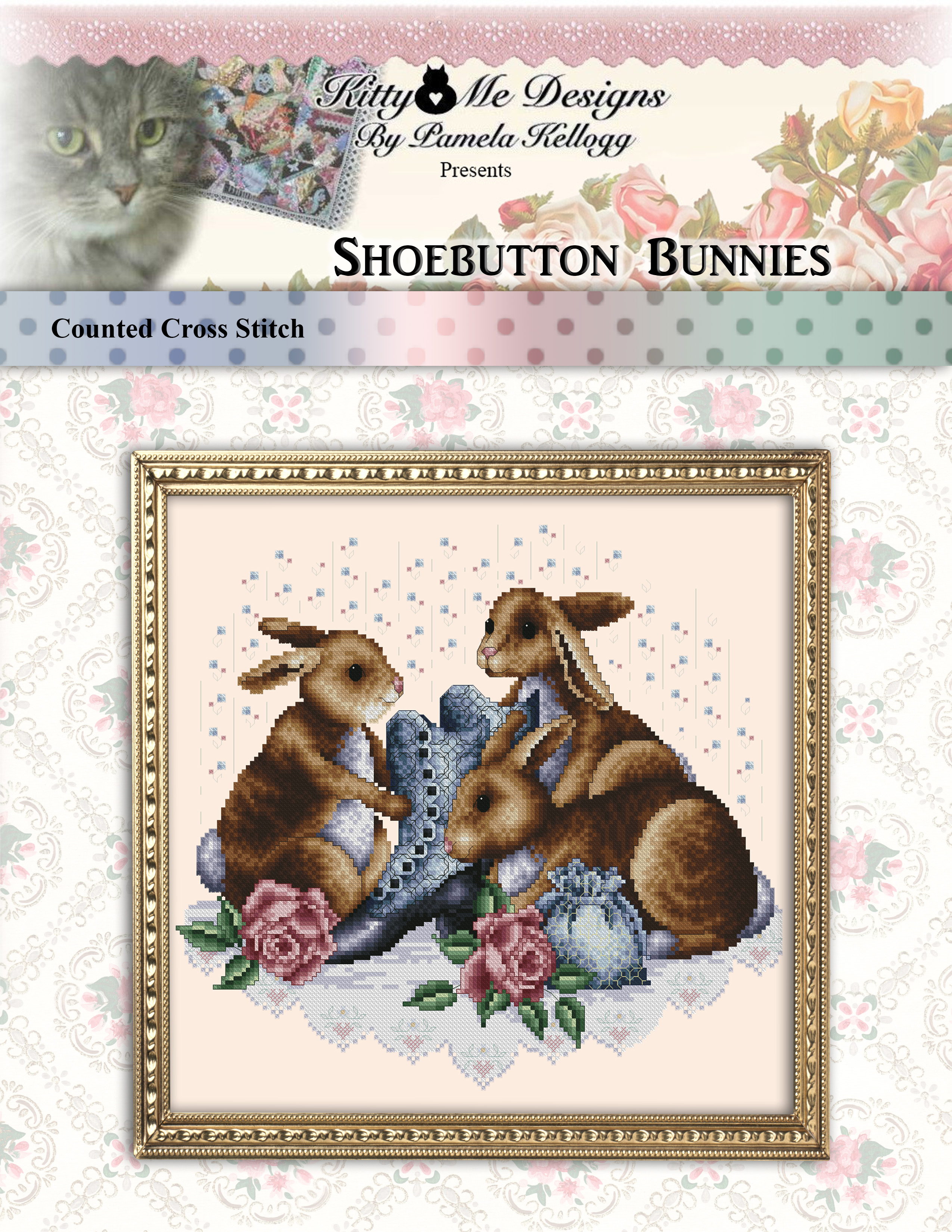 Shoebutton Bunnies - Cross Stitch Pattern